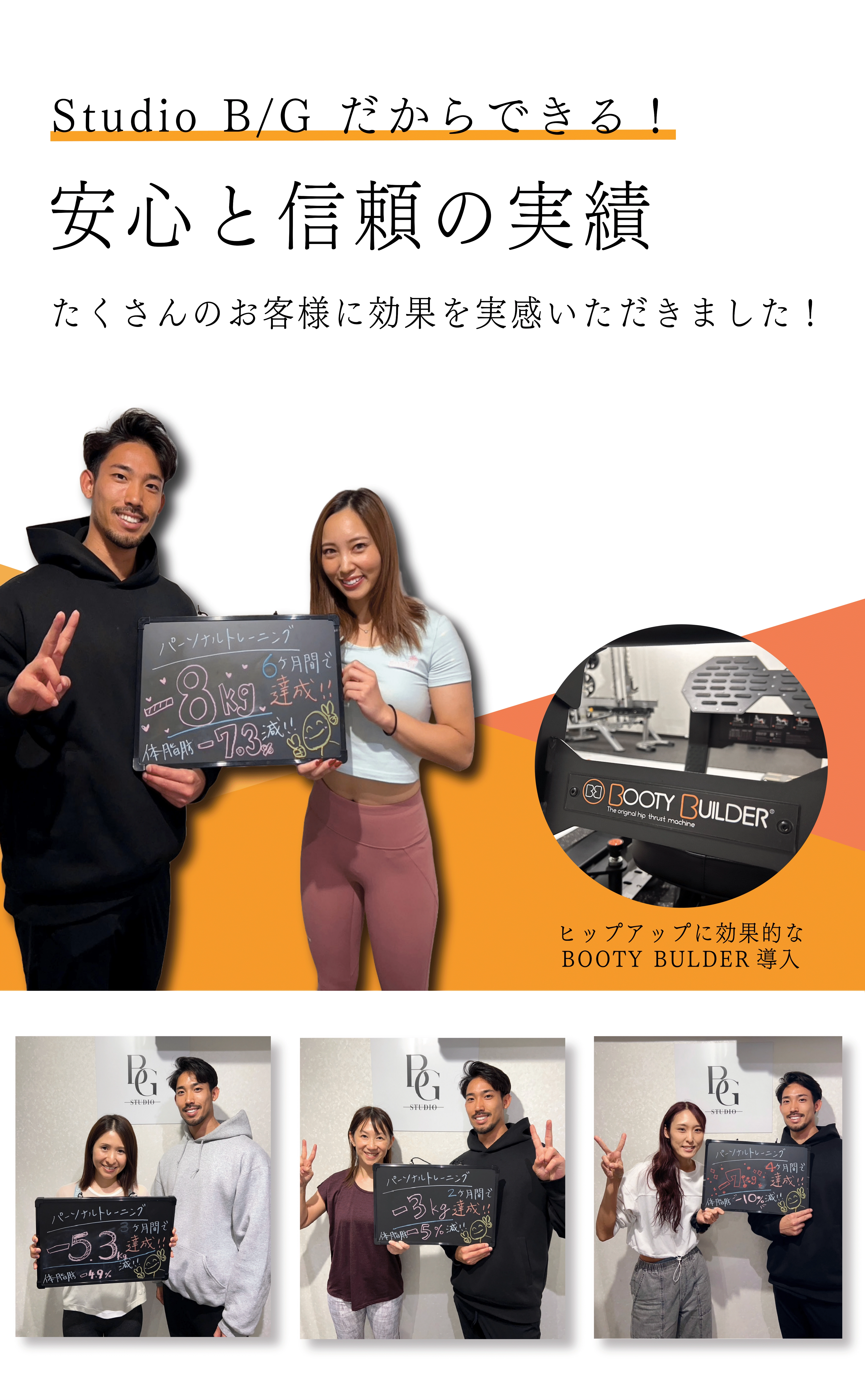 Studio B/Gだからできる！安心と信頼の実績！