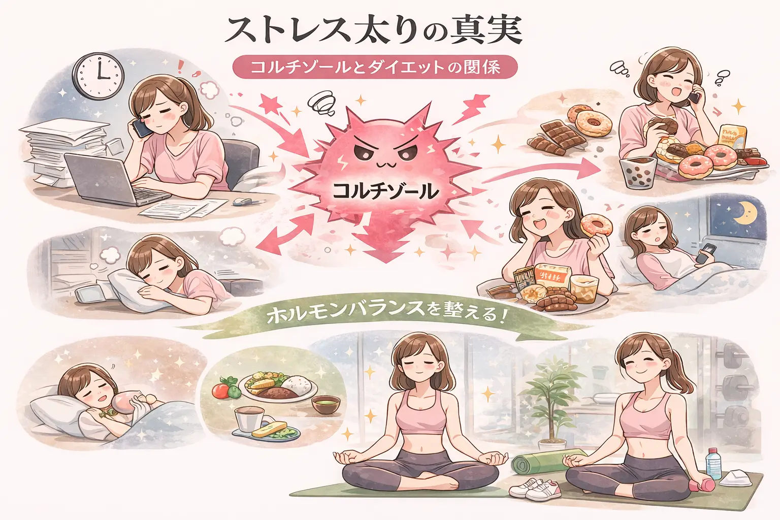 ストレス太りの真実｜コルチゾールとダイエットの関係