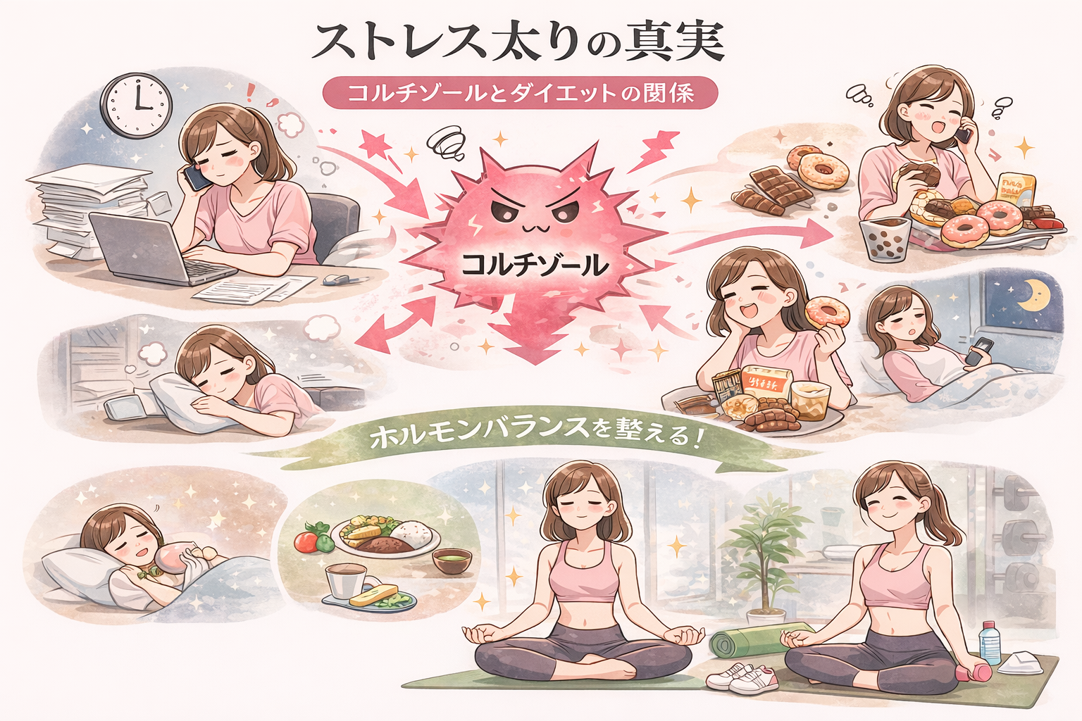 ストレス太りの真実｜コルチゾールとダイエットの関係